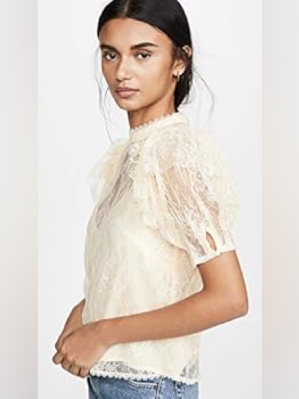 Free People Ivory Lace Blouse Size Medium